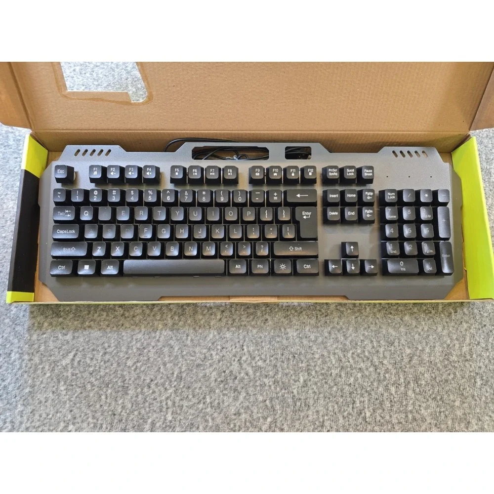 TITAN Wired LED Metal Gaming Keyboard w/Smartphone Holder